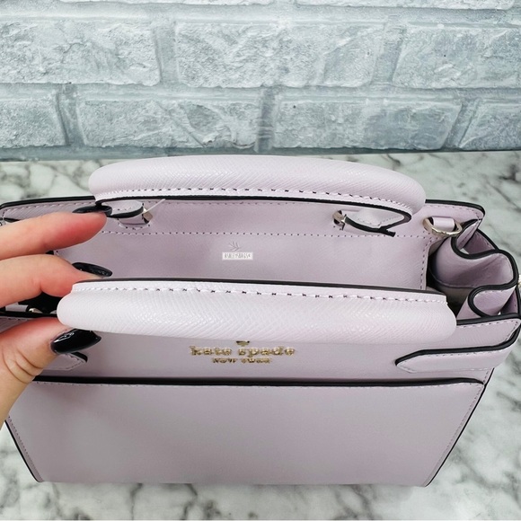 Kate Spade Staci Medium Satchel Crossbody & Large Slim Bifold Wallet Lilac Moon - Picture 5 of 15
